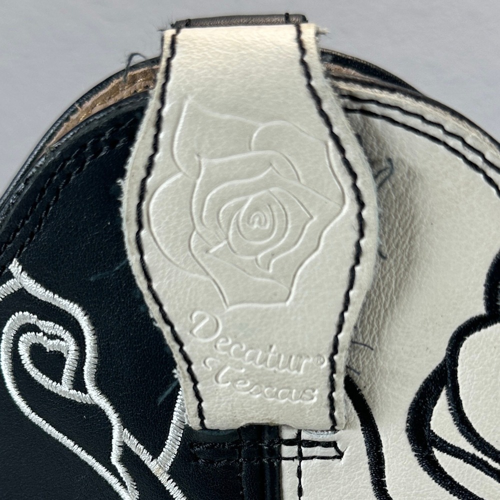Olivia Bennett by Twisted X Black White Rose Embroidered Western Boots Snip Toe - Picture 9 of 9